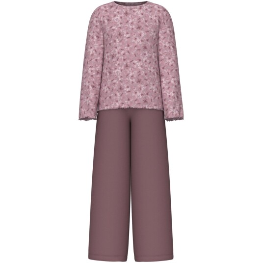 Name It Mauve Shadows Pyjamas Mauve Flower Loose Rib Noos 110-116