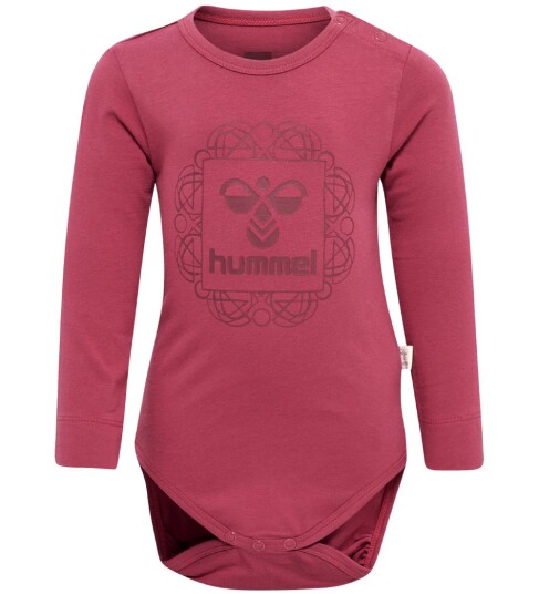 Hummel Body L/s hmlHelga Jordrød m. Logo 1½ år 86 Langermet Body