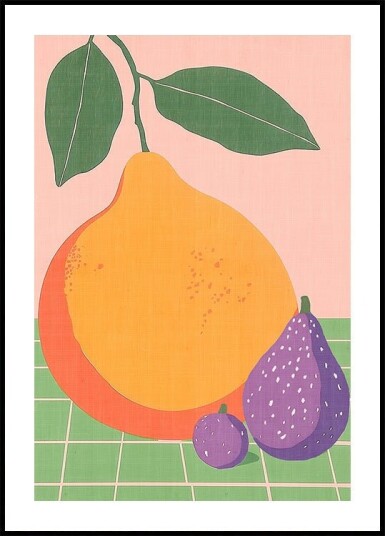 Fruit Illustration Pear and Figs Plakat Plakat / 70x100cm Fruit Illustration Pear and Figs Plakat Plakat / 70x100cm