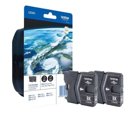 Brother LC985BKBP2DR / LC 985 Twin-Pack (Black) - Blekkpatron Svart