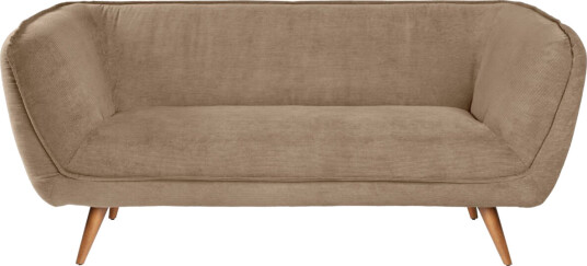 VEGA 3 seters sofa Kelso kordfløyel brune ben; 183x88x76 cm BxDxH; Sete Gråbrun/taupe Ramme Bøk
