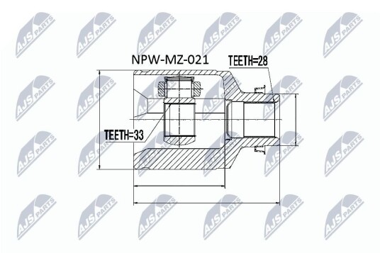 Nty Drivknute drivaksel NTY NPW MZ 021