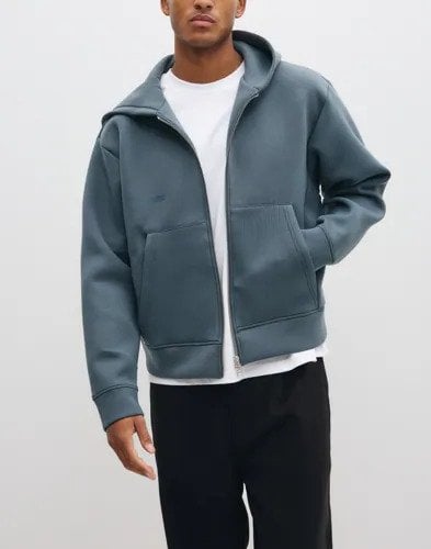 Woodbird Wbfuji Scuba Zip Hoodie Hoodies med glidelås Blå