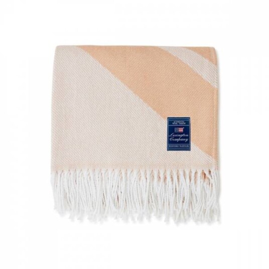 Lexington Icons Recycled Logo pledd 130 x 170 cm Beige-white