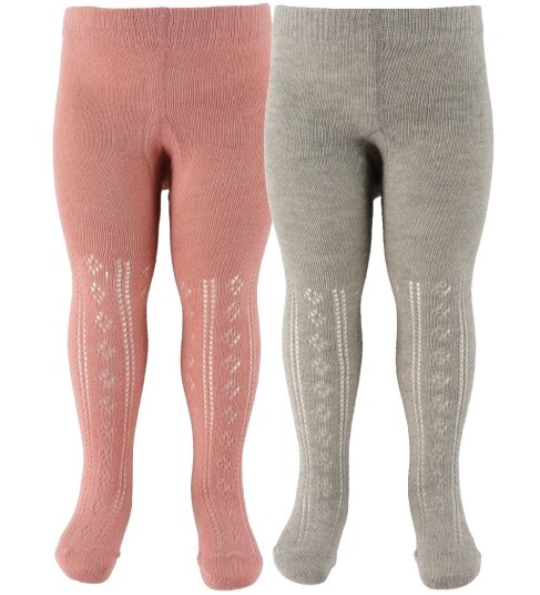 Minymo Stockings Pointelle (2-Pack) Grey 116/122