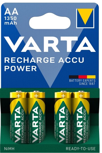 Varta 1350 mAh Oppladbare AA Batterier - Pakke med 4 Stykker