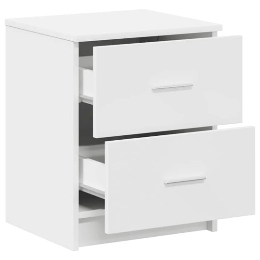 Nattbord med 2 skuffer hvit 40x36x50 cm Nattbord med 2 skuffer hvit 40x36x50 cm
