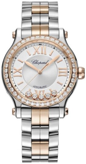 Chopard Dameklokke 278608 6004 Happy Sport Sølvfarget/18 karat rosé