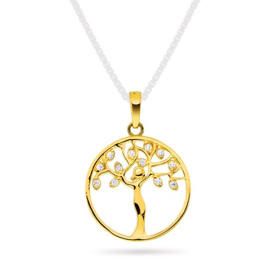 Pan Jewelry Anheng i 585 gult gull med modertre og zirkonia Pan Jewelry Anheng i 585 gult gull med modertre og zirkonia