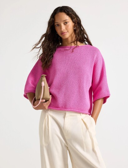 Lindex Knitted Jumper Pink XXL Lindex Knitted Jumper Pink XXL