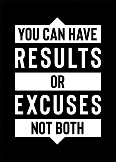 Results or Excuses Plakat Plakat / 30x40cm Results or Excuses Plakat Plakat / 30x40cm