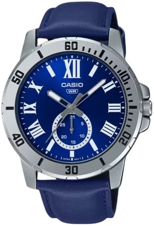 Casio Herreklokke MTP VD200L 2BUDF Classic Blå/Lær Ø45 mm Casio Herreklokke MTP VD200L 2BUDF Classic Blå/Lær Ø45 mm