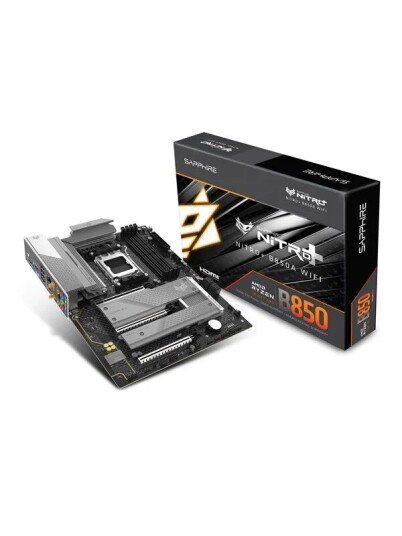 Sapphire NITRO+ B850A Hovedkort med WiFi 7 og DDR5 for AM5 Sapphire NITRO+ B850A Hovedkort med WiFi 7 og DDR5 for AM5