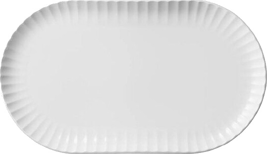 Georg Jensen Bernadotte coupe serveringsfat 38x23 cm hvit