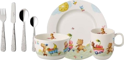 Villeroy & Boch Hungry as a Bear barneservise og bestikk 7 deler Villeroy & Boch Hungry as a Bear barneservise og bestikk 7 deler