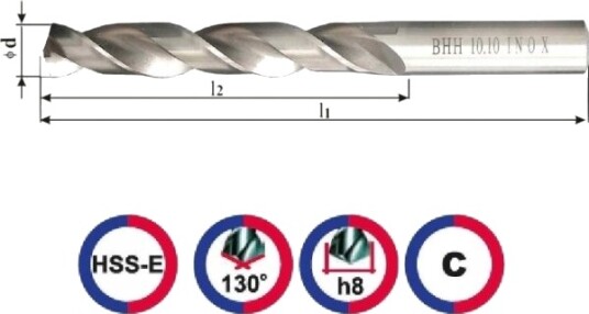 Wiertlo Ghring Bor 11,5 Inox Rn Slip 142-94 Hss-E Co5