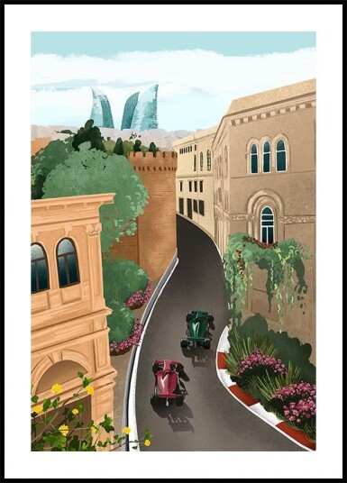 Baku Azerbeidzjan Plakat Plakat / 40x50cm