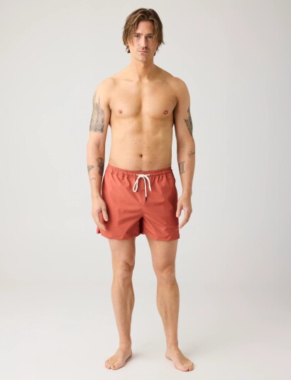 Knowledge Cotton Apparel Stretch Swimshorts Orange S