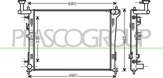 PRASCO HN040R002 Radiator motorkjøling