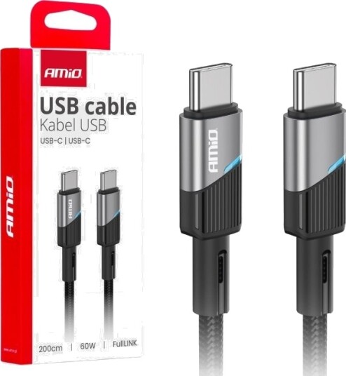 Usb Amio Til Usb-C-Kabel Usb-C Til Usb-C 2 M Svart