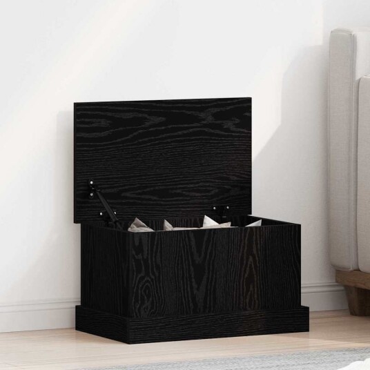  Oppbevaringsboks Svart Eik 50x30x28 cm Konstruert Tre