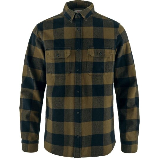 Fjellreven  ÖVik Heavy Flannel Shirt Herre 265-555 Wood Brown-Dark Navy XL