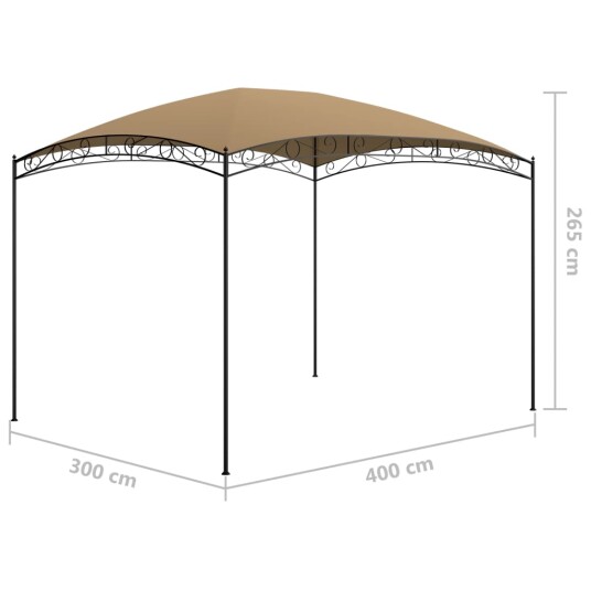 vidaXL Paviljong 3x4x2,65 m gråbrun 180 g/m² vidaXL Paviljong 3x4x2,65 m gråbrun 180 g/m²