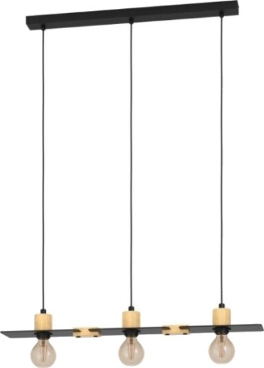 Eglo Bramerton Langbord 3L E27 Sort/Tre Fsc Eglo Bramerton Langbord 3L E27 Sort/Tre Fsc
