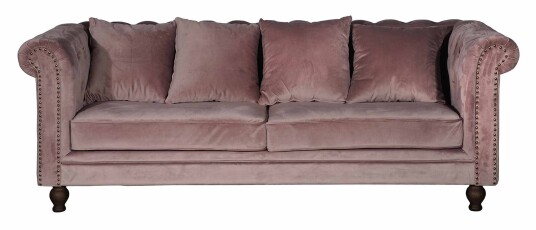 Venture Design Velvet 3-setersofa Rosa Rosa