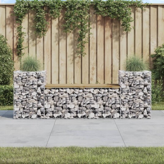 vidaXL Hagebenk gabiondesign 183x41x60,5 cm impregnert furu vidaXL Hagebenk gabiondesign 183x41x60,5 cm impregnert furu