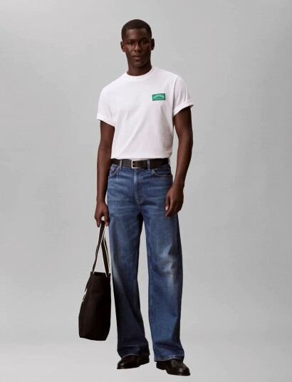 Calvin Klein Jeans Ss 20S Easy Collegiate Badge Tee White XXL