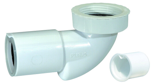 Purus PUM Vannlås 1 1/2" 1 1/4"Xø40mm Sevantalbue Horisontal Hvit