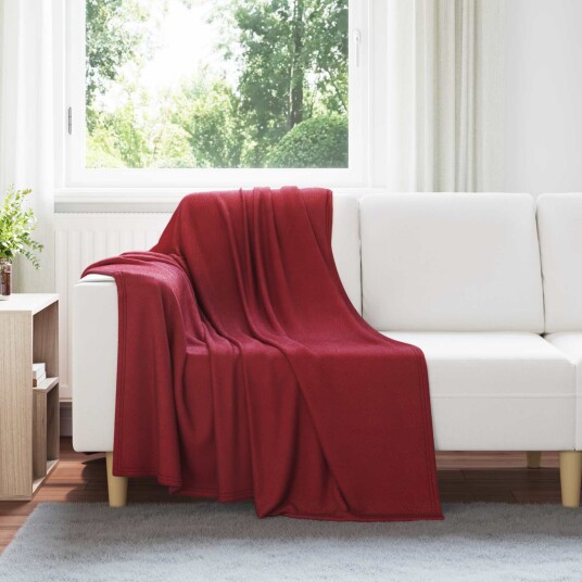 vidaXL Kastepledd 24 pcs Bordeaux Rød 170 x 130 cm Fleece