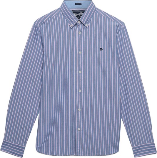 Superdry Preppy Oxford L/S Shirt BROKER NAVY PINK STRIPE L Superdry Preppy Oxford L/S Shirt BROKER NAVY PINK STRIPE L