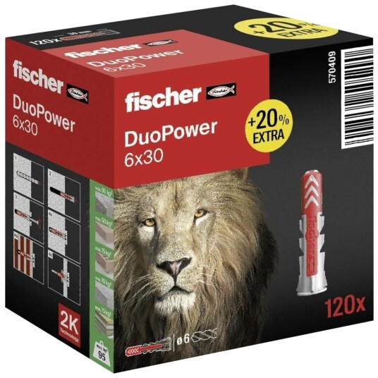 Fischer DuoPower Plugger 6x30mm 120 stk.
