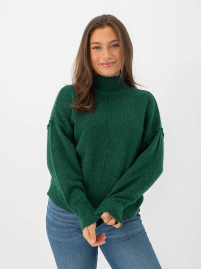 Y.A.S Balis Long Sleeve High Neck Knit Grønn XS