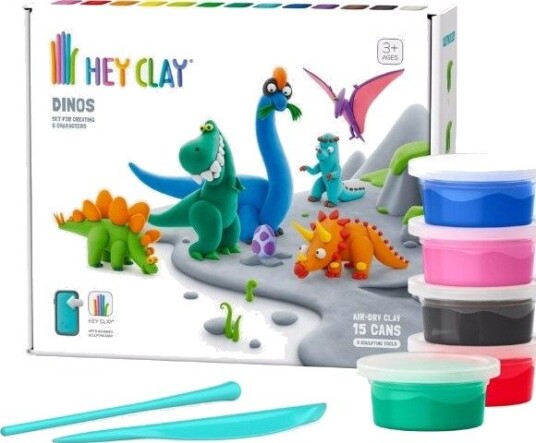 Hey Clay Dinos Modelleringsleire Med 6 Dinosaurer 15 Bokser Hey Clay Dinos Modelleringsleire Med 6 Dinosaurer 15 Bokser