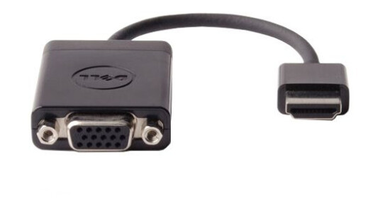 Dell HDMI til VGA Adapter 0,17 m med 1080p støtte - Svart Dell HDMI til VGA Adapter 0,17 m med 1080p støtte - Svart