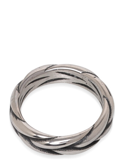 Samie Rope   Twisted Steel Ring   Silver   64