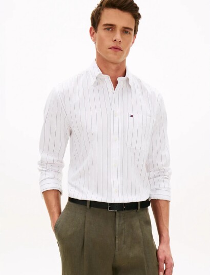 Tommy Hilfiger Structure Stp Lslv Classic Fit   White   XL