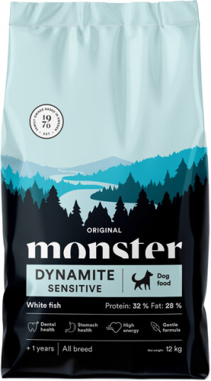Monster Pet Food Original Dynamite Sensitive Hundefôr 2 kg Monster Pet Food Original Dynamite Sensitive Hundefôr 2 kg