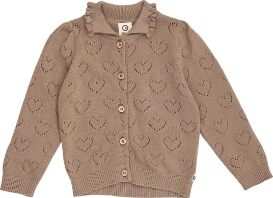 Müsli Knit Pointelle Heart Cardigan Baby WALNUT 56