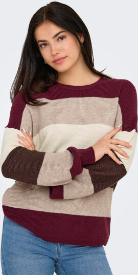 Only Atia Long Sleeve Stripe Pullover Knit Hvit M Only Atia Long Sleeve Stripe Pullover Knit Hvit M