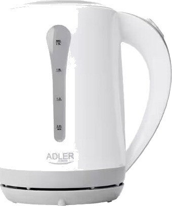 Adler AD 1244 Vannkoker 2200W med Vannivåindikator - Hvit