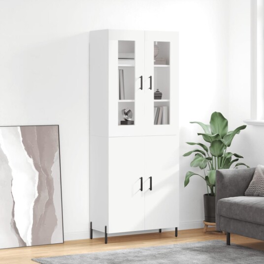 Highboard hvit 69,5x34x180 cm konstruert tre Highboard hvit 69,5x34x180 cm konstruert tre