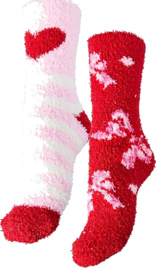 Pieces Pcjoy Fluffy Socks 2 Pack Bc Mxm   POMPEIAN RED   One Size