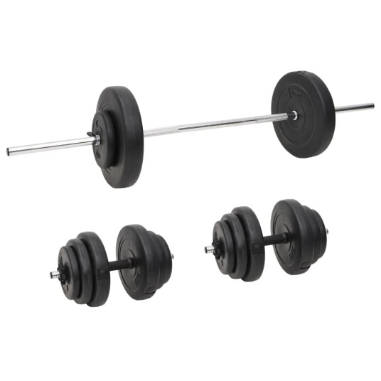vidaXL Vektstang og manual med skiver 60 kg