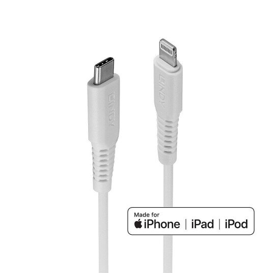 Lindy USB C til Lightning Kabel 1m Hvit 480 Mbps