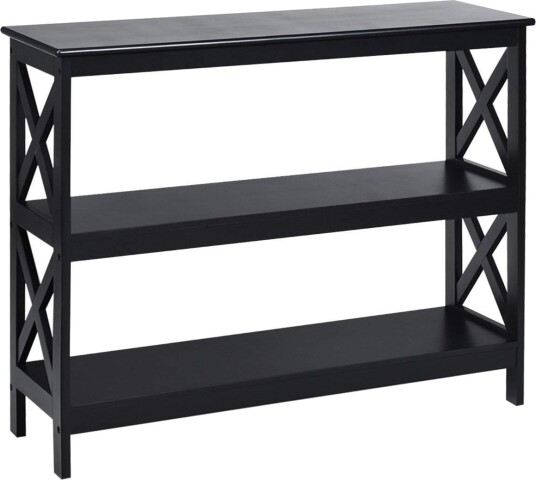 Konsollbord sidebord industridesign med hylle gangbord 100 x 33 x 80 cm svart