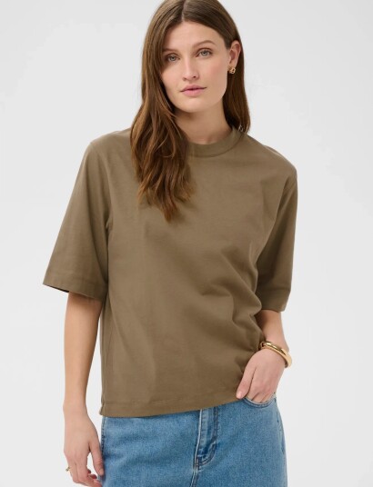Soaked Sljina Basic Tee Khaki green XS